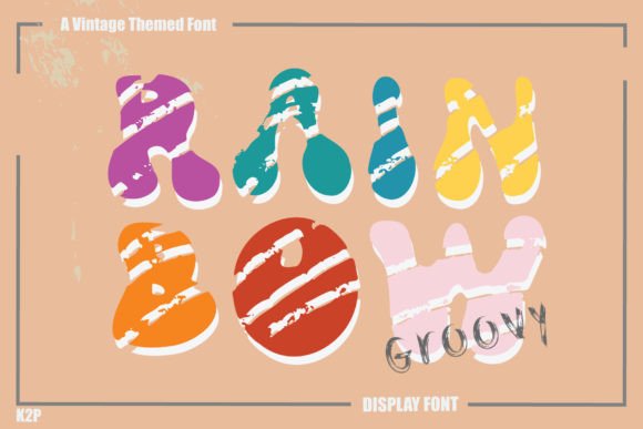 Groovy Rainbow: A Retro Display Font for Bold Designs