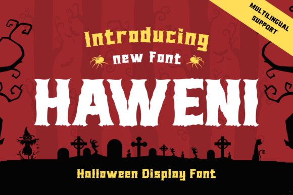 Haweni Font for Halloween-Themed Branding and Display Design